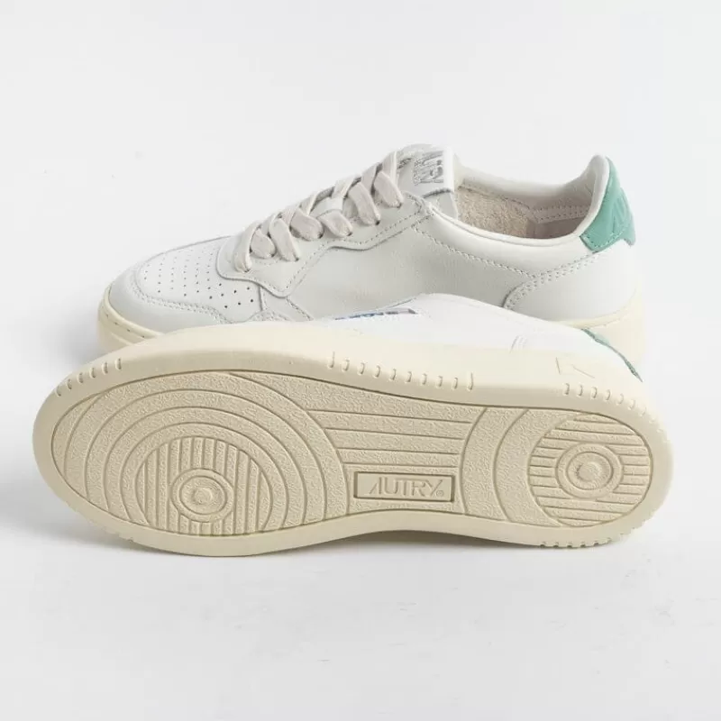 Women AUTRY - Collezione donna Sneakers*Autry - Aulw Ll56 - Sneakers Low Wom All Leat - White Green Malachite