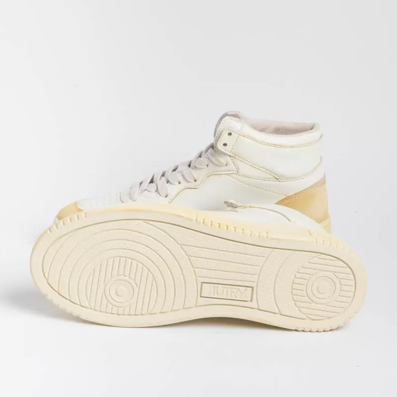 Women AUTRY - Collezione donna Sneakers*Autry Avmw Yl01 - Sneakers Mid Wom Leat/Leat - Super Vintage - White