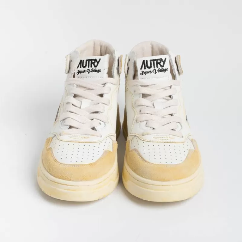 Women AUTRY - Collezione donna Sneakers*Autry Avmw Yl01 - Sneakers Mid Wom Leat/Leat - Super Vintage - White