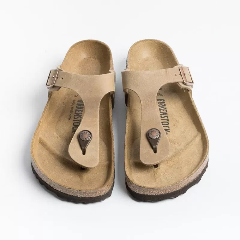 Women BIRKENSTOCK Flip-Flops Sandals* - Flat Sandals Flip Flops Gizeh 0943811 - Oiled Tobacco Brown