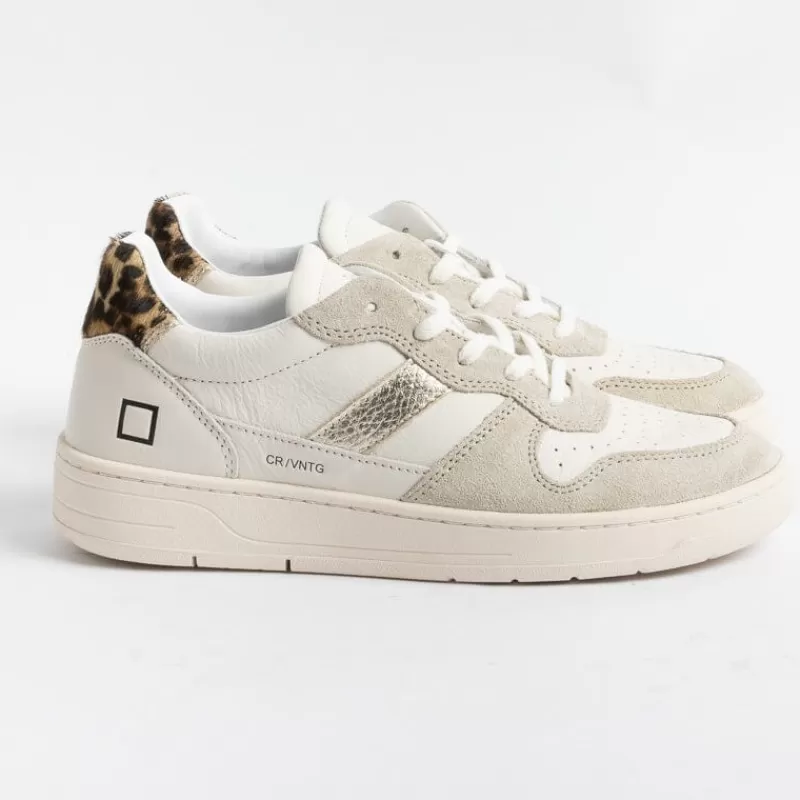 Women DATE Sneakers* - Sneakers - Court 2.0 Vintage Calf - Ivory Leopard