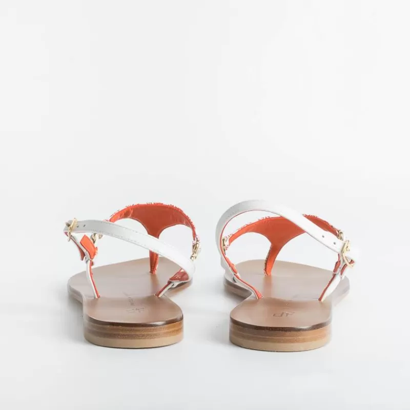 Women PAOLA FIORENZA Low Sandals* - Triangle Flat Thong Sandals - Coral