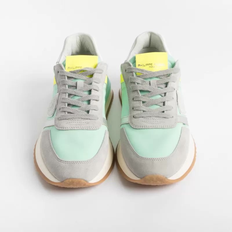 Women Philippe Model Paris Sneakers*Philippe Model - Sneakers Tyld Ap02 - Tropez 2.1 - Pop Green Animalier