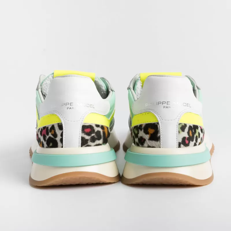 Women Philippe Model Paris Sneakers*Philippe Model - Sneakers Tyld Ap02 - Tropez 2.1 - Pop Green Animalier
