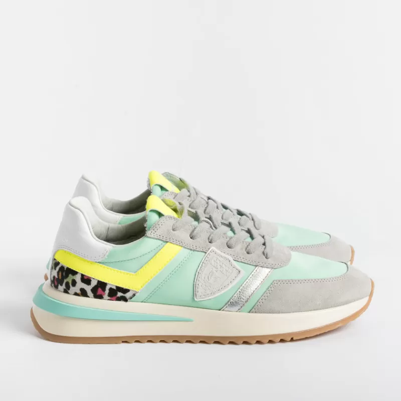 Women Philippe Model Paris Sneakers*Philippe Model - Sneakers Tyld Ap02 - Tropez 2.1 - Pop Green Animalier